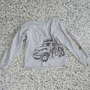 Carhartt Kids Long Sleeve Shirt with Truck Graphic - Gray